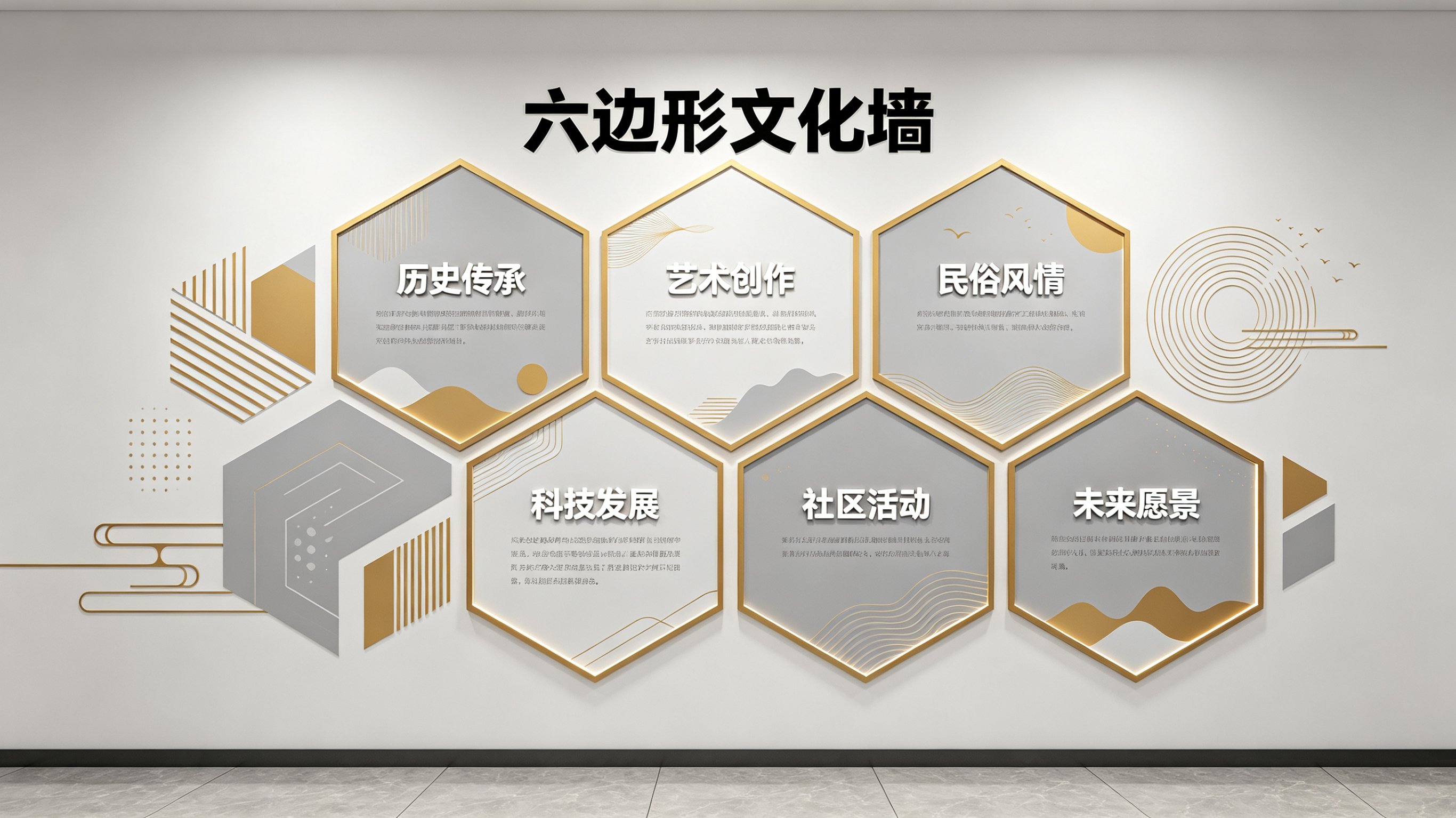 贡山企业文化墙 | 六边形信息美学